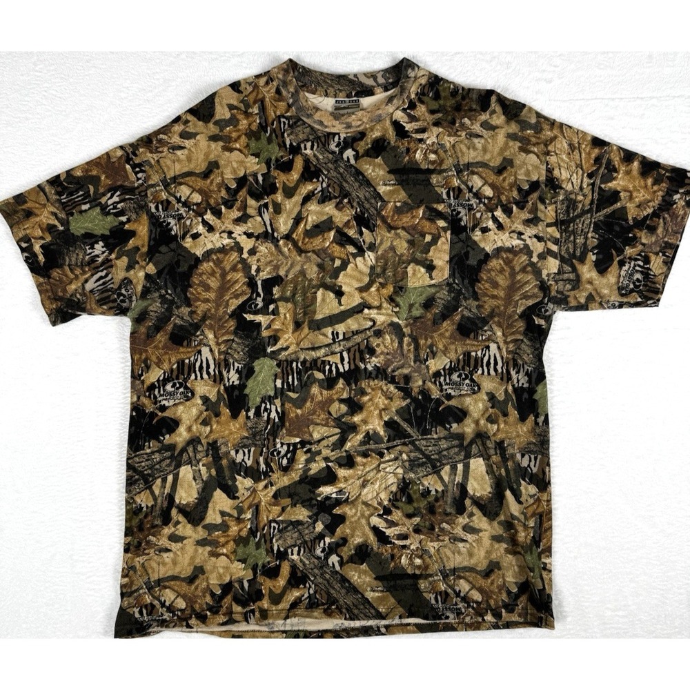 Jerzees Mossy Oak Forest Floor Camo Short Sleeve Shirt Mens 2XL Outdoors